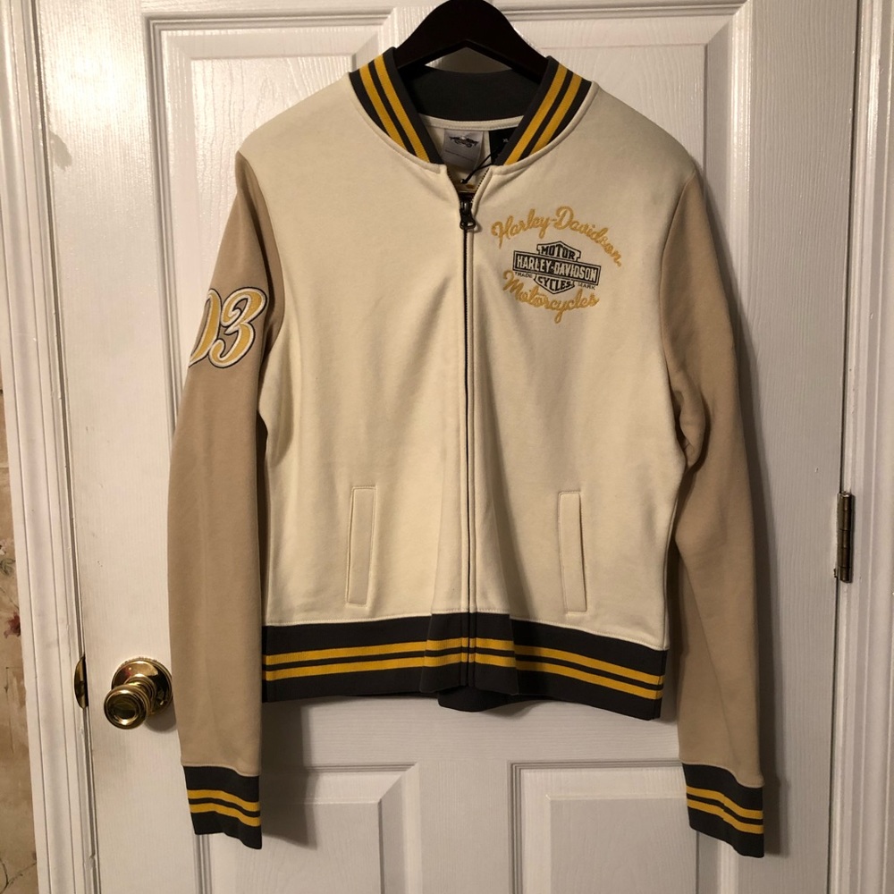 NWOT Embroidered Harley Davidson Zip Up Jacket